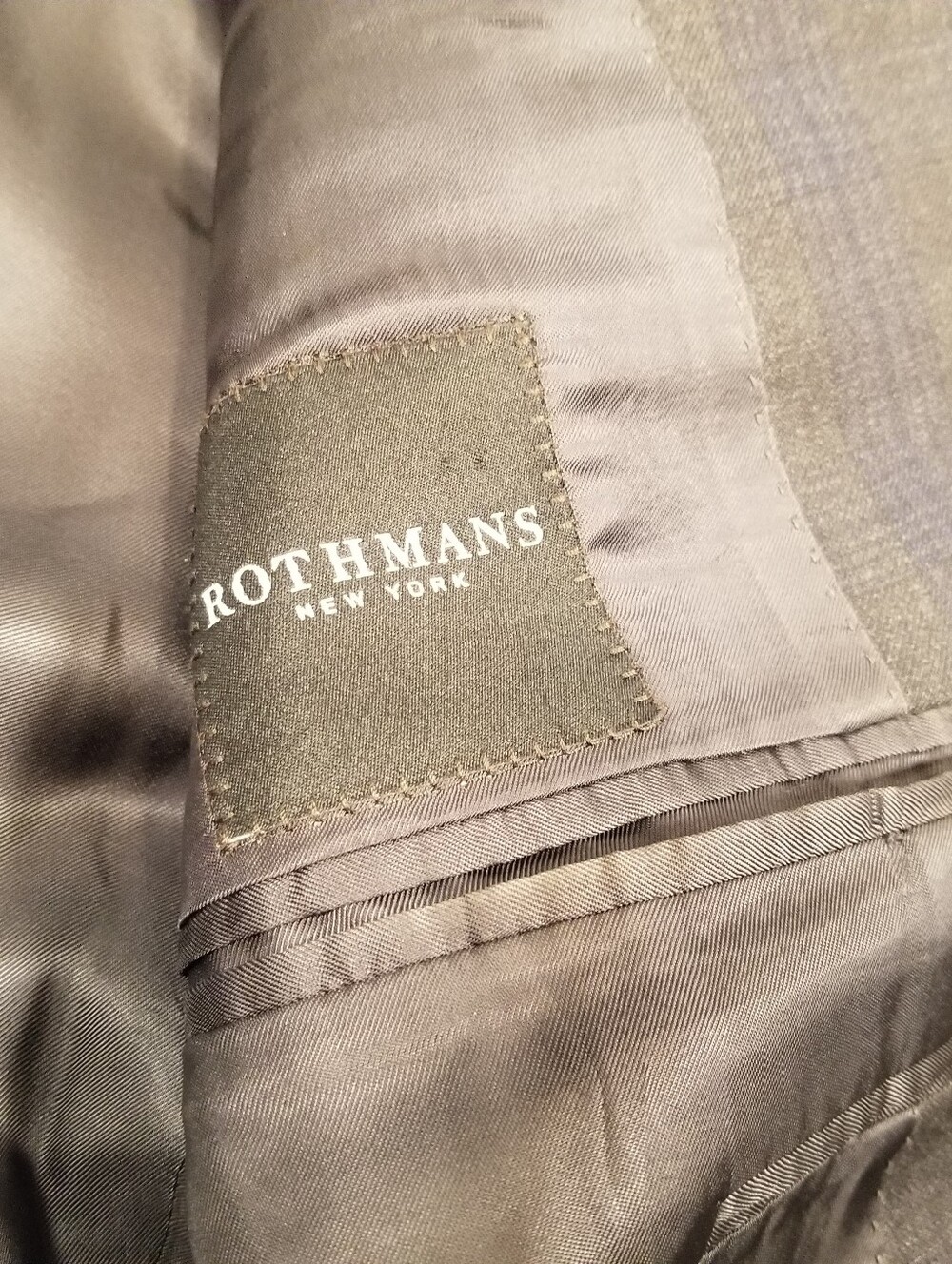 Canali Suit 2 Piece 50R EU (40R 34x30) Mens Gray Blue Rothmans Wool Plaid Check - Picture 6 of 16